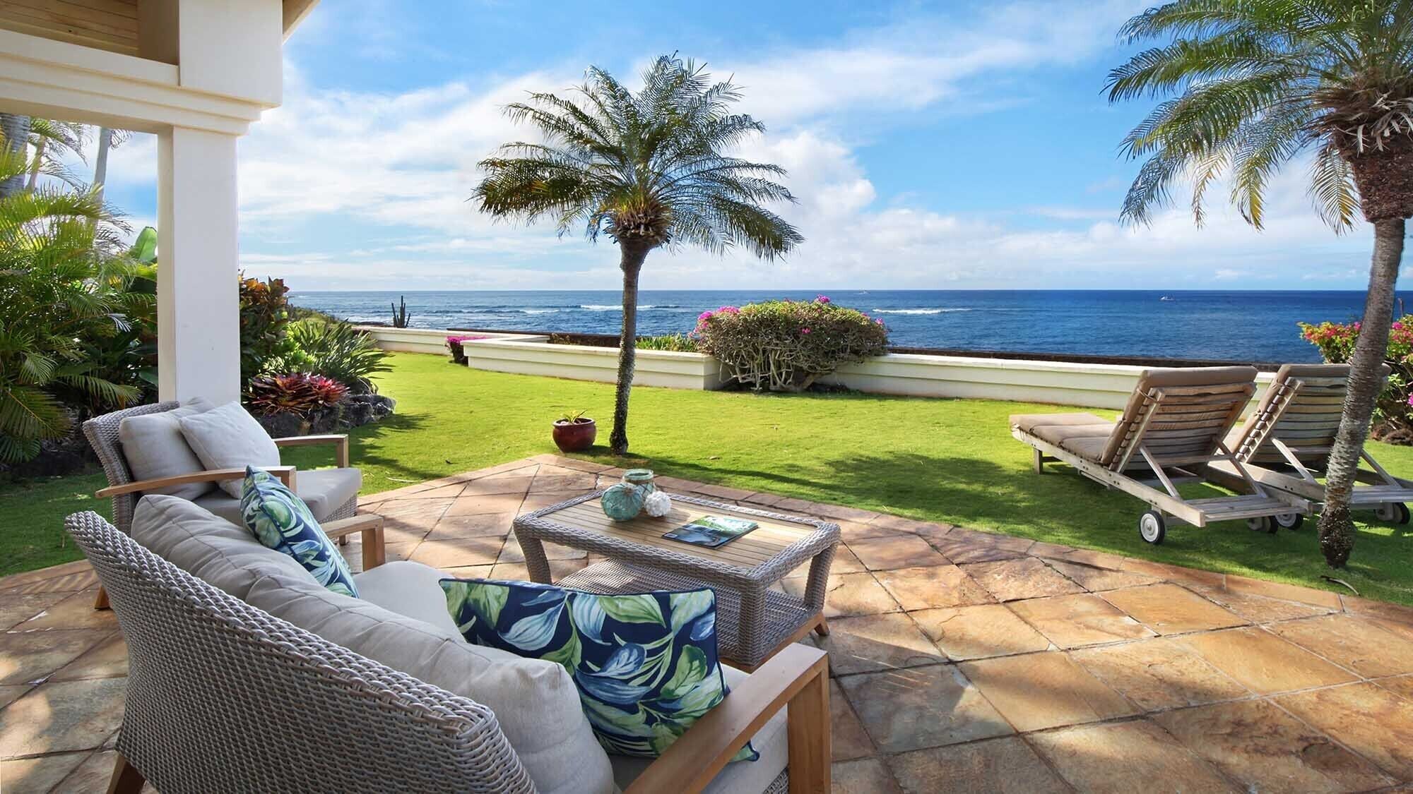 Hale Nani By Parrish Kauai: oceanfront & sunset views with AC, walk to the beach