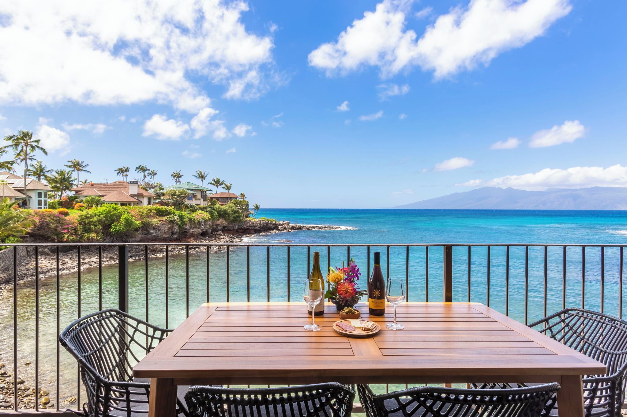 Turtle panorama from your water edge lanai! Condo #219