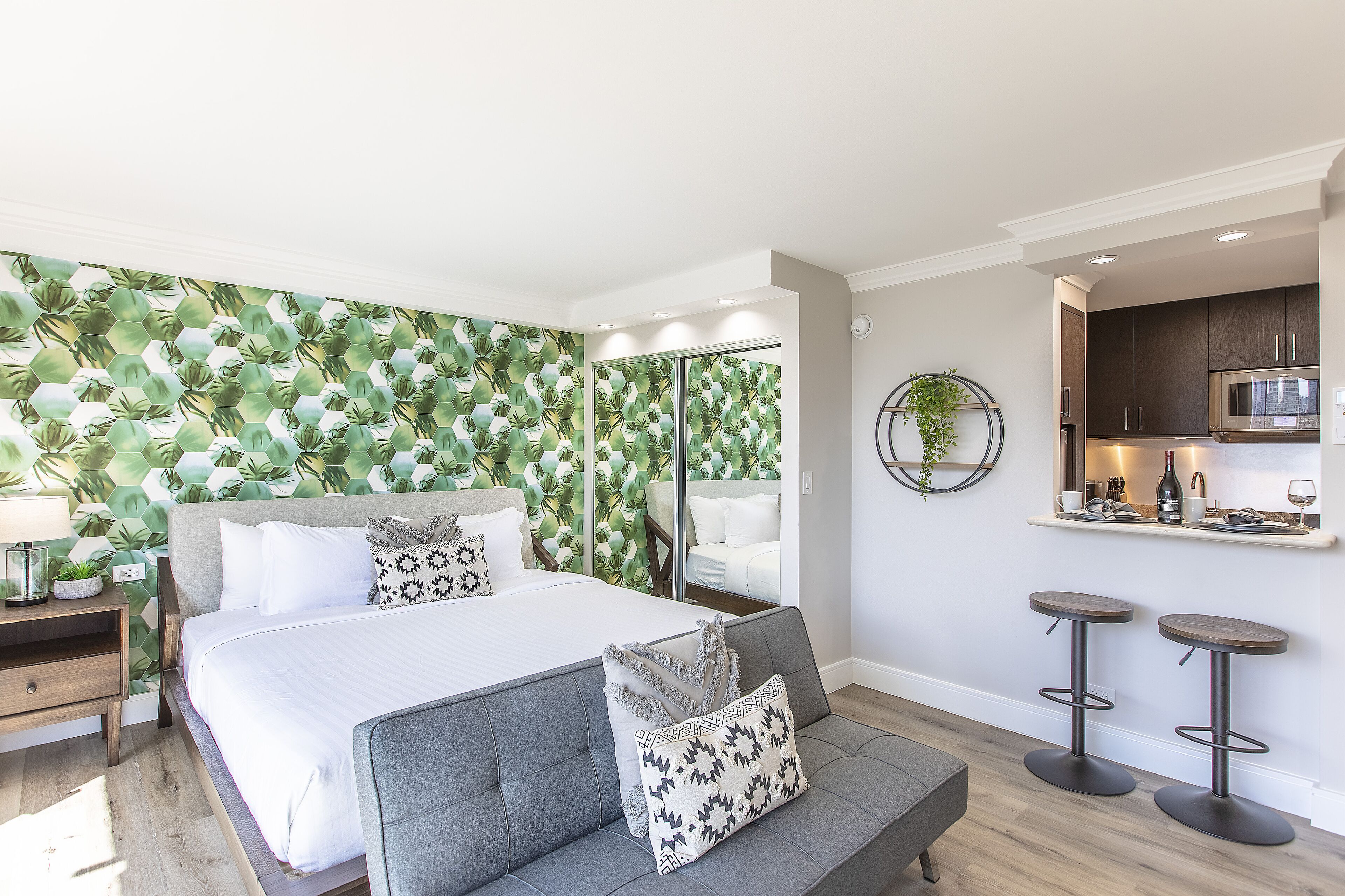 Partial Ocean King Studio with Kitchenette, AC, and Free WIFI!