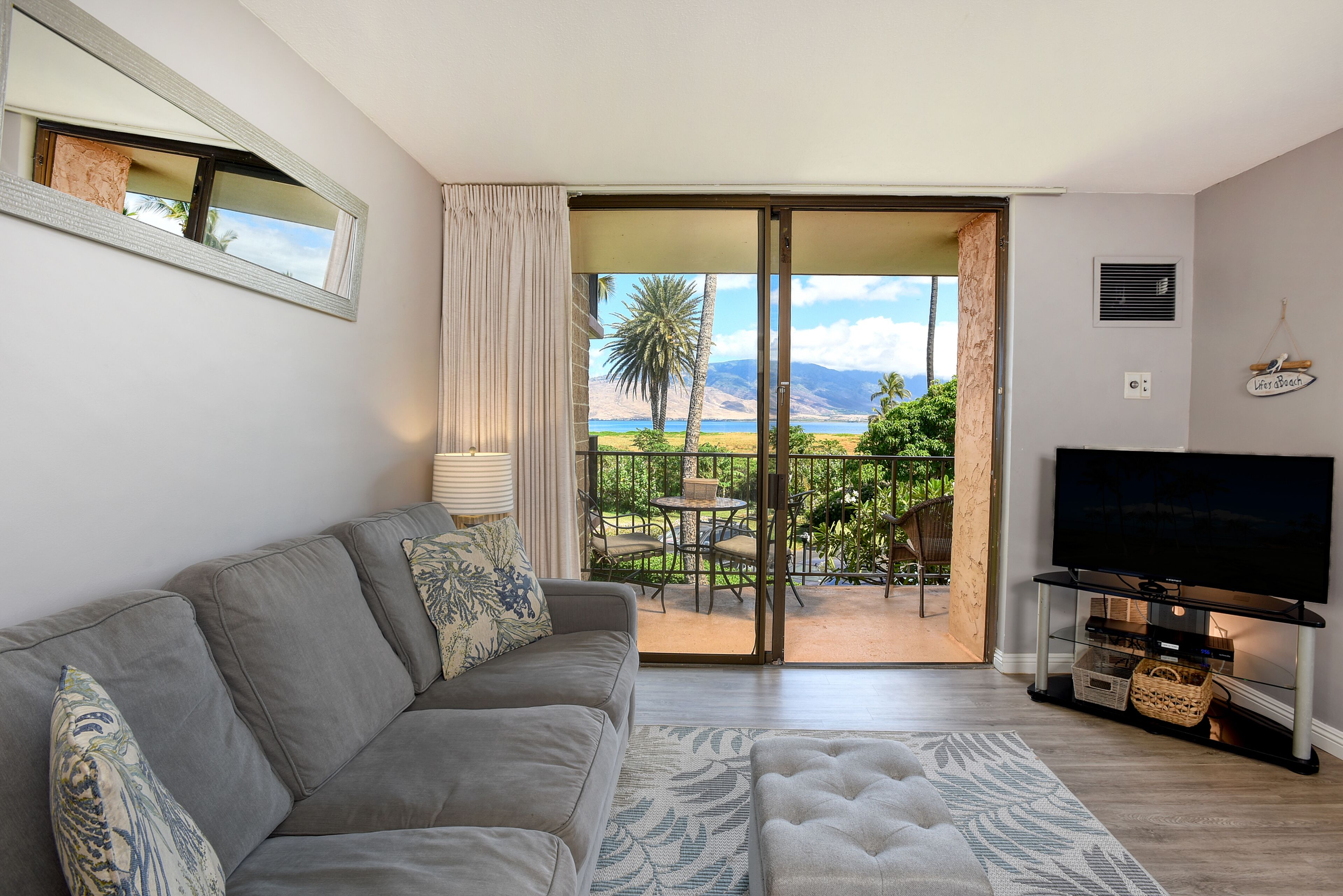 Oceanfront oasis with beach access, pool, & balcony