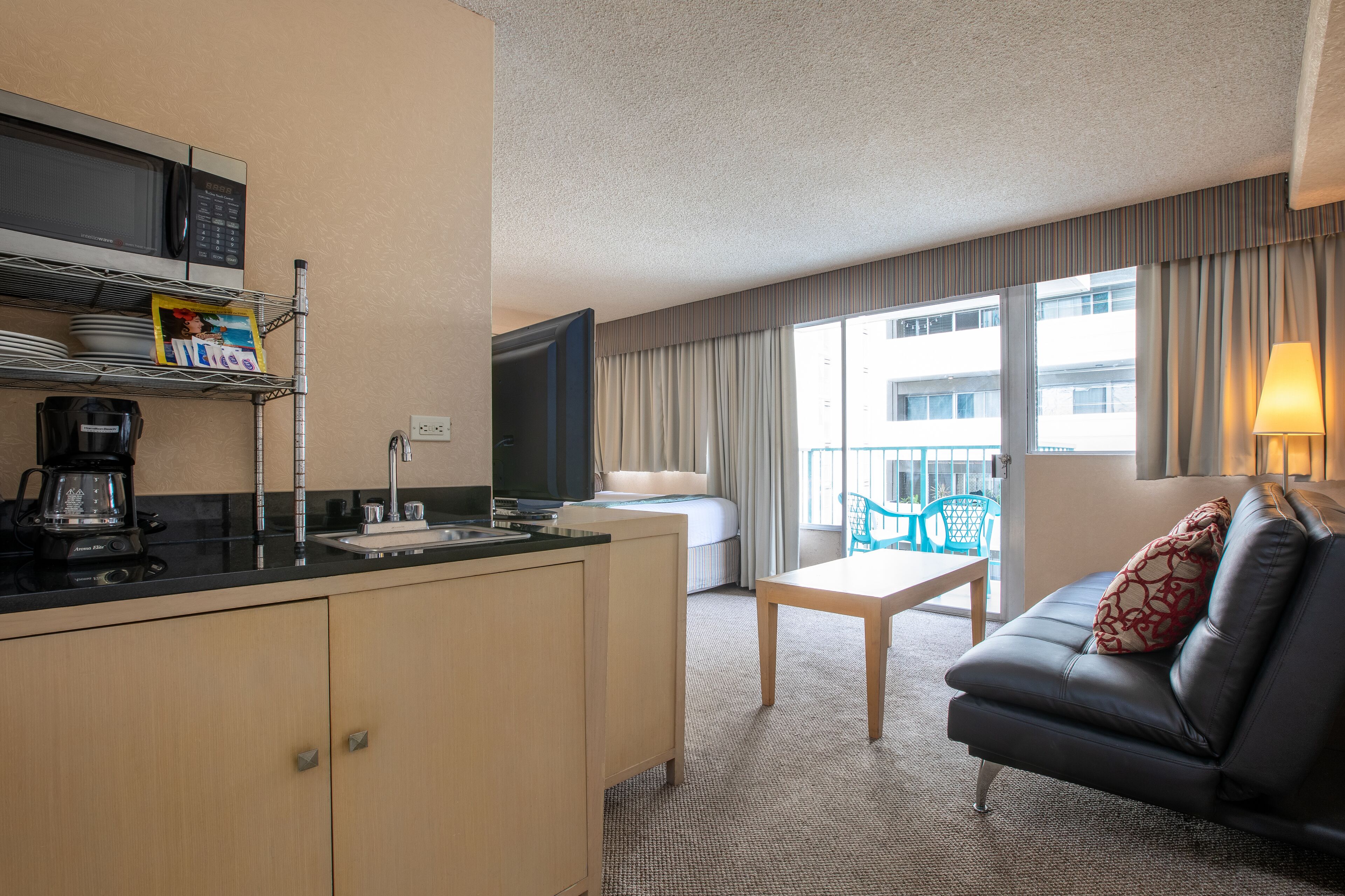 Aqua Aloha Surf Waikiki 506 Deluxe Studio with Lanai and Partial City Views