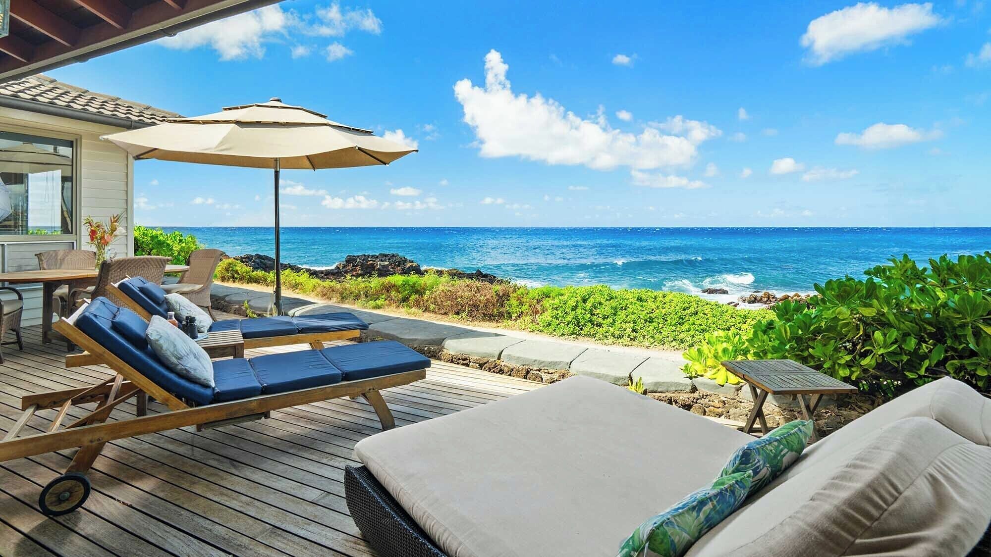 Honu Kai Villa by Parrish Kauai - oceanfront views, AC, & steps from Poipu Beach