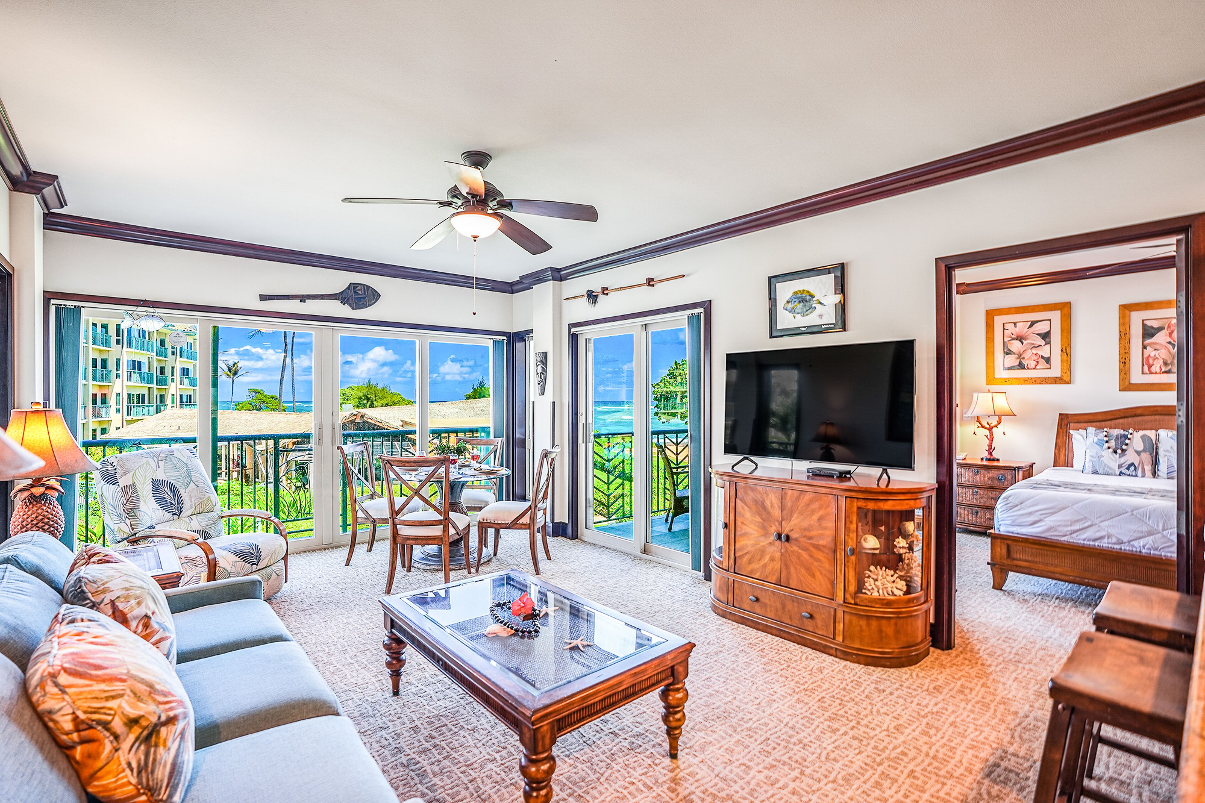 Oceanfront luxury steps from the beach with pool, hot tub, balcony & central AC