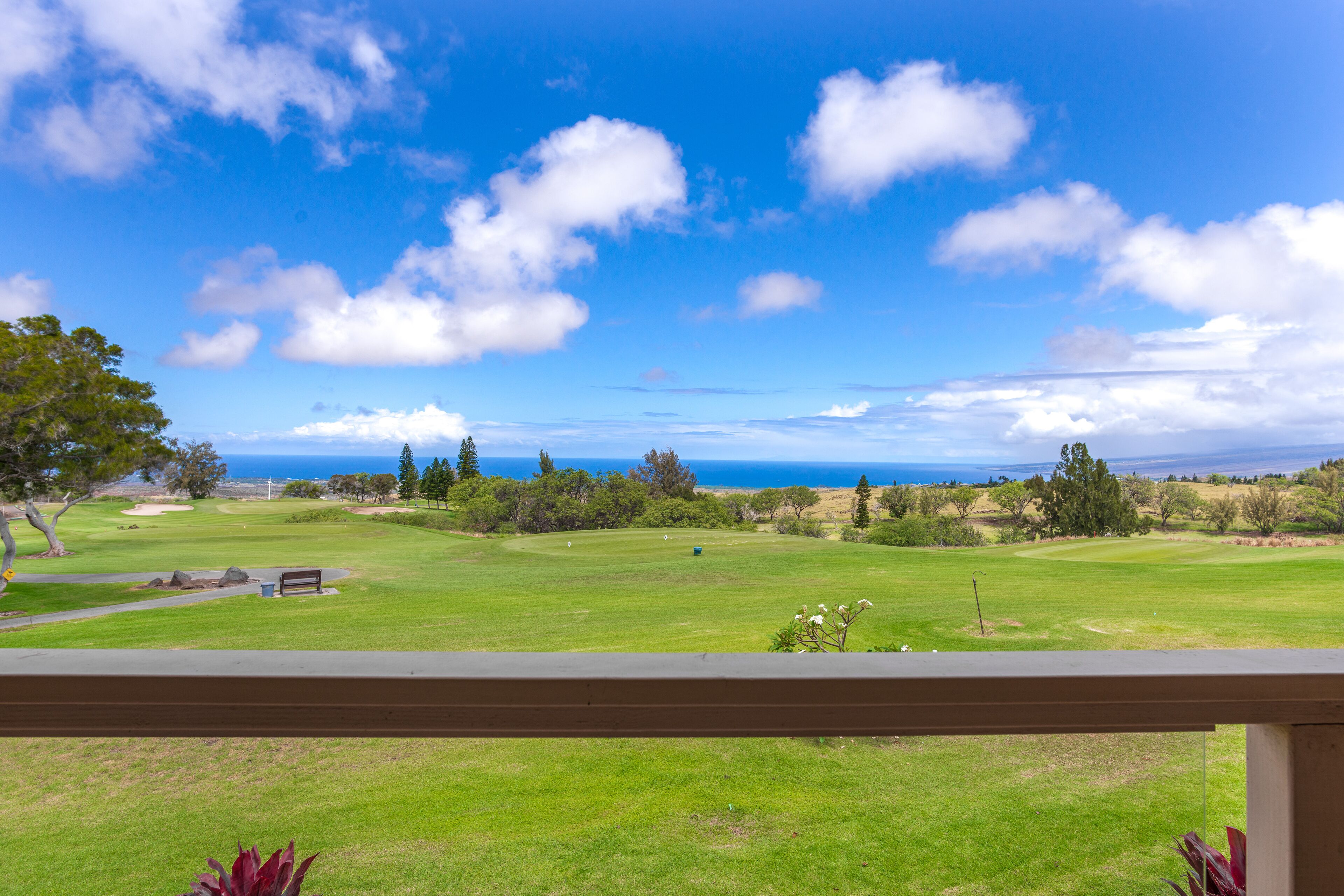 Ocean-view condo on golf course with pool, tennis, pickleball & majestic vistas